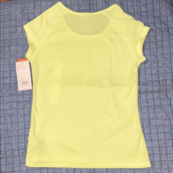 Bright yellow moisture-wicking workout top - Picture 2 of 4